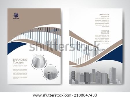 Template vector design for Brochure, AnnualReport, Magazine, Poster, Corporate Presentation, Portfolio, Flyer, infographic, layout modern with blue color size A4, Front and back, Easy to use and edit.