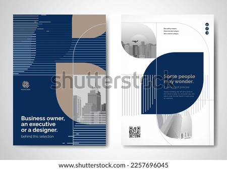 Template vector design for Brochure, AnnualReport, Magazine, Poster, Corporate Presentation, Portfolio, Flyer, infographic, layout modern with blue color size A4, Front and back, Easy to use and edit.