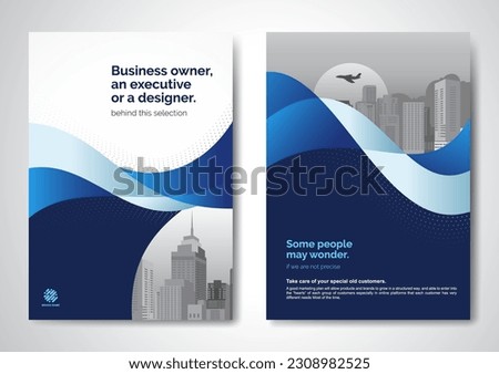 Template vector design for Brochure, AnnualReport, Magazine, Poster, Corporate Presentation, Portfolio, Flyer, infographic, layout modern with blue color size A4, Front and back, Easy to use and edit.