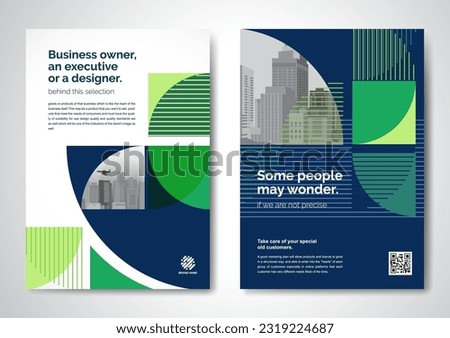 Template vector design for Brochure, AnnualReport, Magazine, Poster, Corporate Presentation, Portfolio, Flyer, infographic, layout modern with Green color size A4, Front and back, Easy to use.