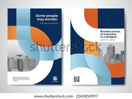 Template vector design for Brochure, AnnualReport, Magazine, Poster, Corporate Presentation, Portfolio, Flyer, infographic, layout modern with Orange color size A4, Front and back, Easy to use.