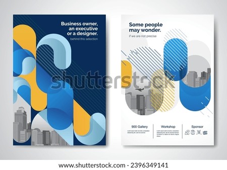 Template vector design for Brochure, AnnualReport, Magazine, Poster, Corporate Presentation, Portfolio, Flyer, infographic, layout modern with blue color size A4, Front and back, Easy to use and edit.