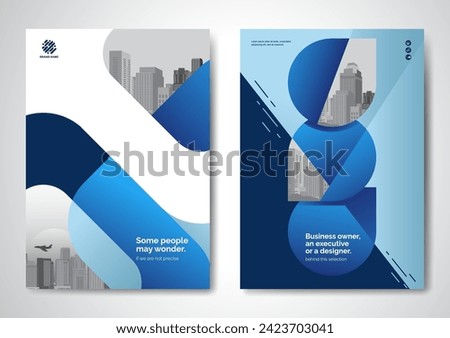 Template vector design for Brochure, AnnualReport, Magazine, Poster, Corporate Presentation, Portfolio, Flyer, infographic, layout modern with blue color size A4, Front and back, Easy to use and edit.