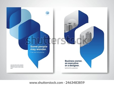 Template vector design for Brochure, AnnualReport, Magazine, Poster, Corporate Presentation, Portfolio, Flyer, infographic, layout modern with blue color size A4, Front and back, Easy to use and edit.