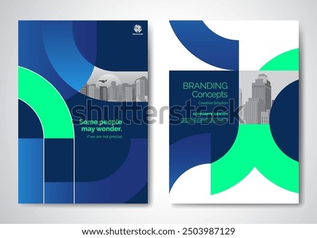 Template vector design for Brochure, AnnualReport, Magazine, Poster, Corporate Presentation, Portfolio, Flyer, infographic, layout modern with blue color size A4, Front and back, Easy to use and edit.