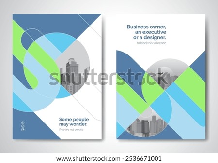 Template vector design for Brochure, AnnualReport, Magazine, Poster, Corporate Presentation, Portfolio, Flyer, infographic, layout modern with blue color size A4, Front and back, Easy to use and edit.