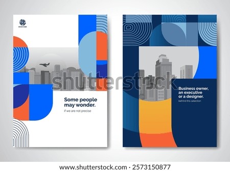 Template vector design for Brochure, AnnualReport, Magazine, Poster, Corporate Presentation, Portfolio, Flyer, infographic, layout modern with blue color size A4, Front and back, Easy to use and edit.