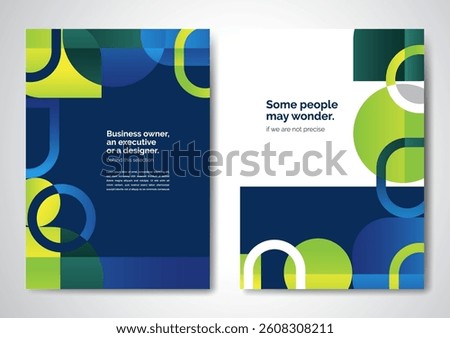 Template vector design for Brochure, AnnualReport, Magazine, Poster, Corporate Presentation, Portfolio, Flyer, infographic, layout modern with blue color size A4, Front and back, Easy to use and edit.