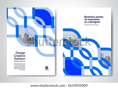 Template vector design for Brochure, AnnualReport, Magazine, Poster, Corporate Presentation, Portfolio, Flyer, infographic, layout modern with blue color size A4, Front and back, Easy to use and edit.