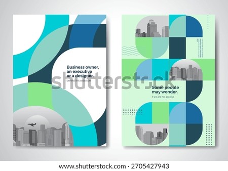 Template vector design for Brochure, AnnualReport, Magazine, Poster, Corporate Presentation, Portfolio, Flyer, infographic, layout modern with blue color size A4, Front and back, Easy to use and edit.