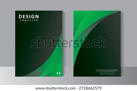 Template vector design for Brochure, Book cover, Annual Report, Magazine, Poster, Corporate Presentation, Flyer, modern with black and green print ready color, A4 size template for business