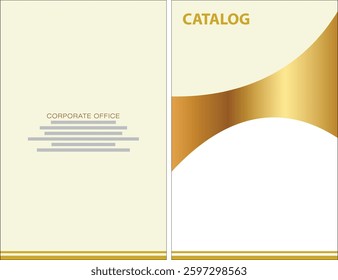 Template vector design for Brochure, Corporate Presentation, Portfolio, Flyer, infographic, layout modern with golden color, Front and back, Easy to use and edit.