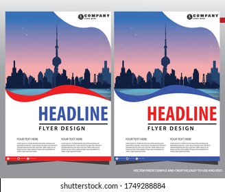 Vorlage Vektordesign für Broschüren, Magazine, Poster, Corporate Presentation, Flyer, Infografik, Layout modern mit orangefarbenem A4, einfach zu bedienen
