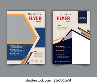 template vector design for Brochure, Magazine, Poster, Corporate Presentation, Portfolio, Flyer, layout modern with blue color size  Front and back, Easy to use and edit.