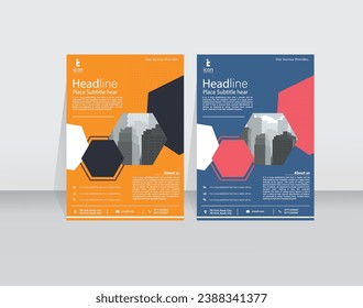 Template vector design for Brochure,  Magazine, Poster, Corporate Presentation, Portfolio, Flyer, infographic, layout modern with blue color size A4, yellow,red,blue,black design Easy to use and edit.
