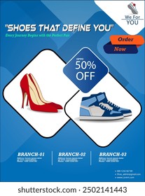 Template vector design for Brochure, Magazine, Poster, Corporate Presentation, Portfolio, Flyer, infographic, layout modern with blue color size A4, Front and back
