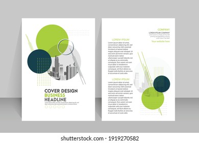 Vorlage Vektordesign für Broschüren, Poster, Corporate Präsentation, Portfolio, Flyer, modernes Layout mit Farbgröße A4, Vorderseite und Rückseite, leicht zu bedienen und zu bearbeiten