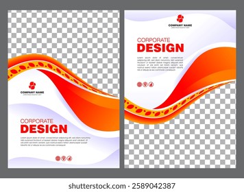 Template vector design Corporate Book Cover in A4, Front and back, Easy to use and edit. Can be adapt to Brochure, Annual Report, Magazine, Poster, Business Presentation, Portfolio, Flyer, Banner