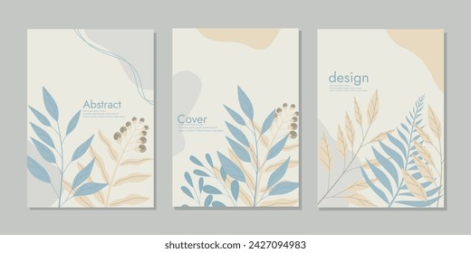 Vorlage Vektor Design für Cover, Broschüre, Jahresbericht, Magazin, Poster, Corporate Presentation, Portfolio, Flyer. Cover-Vorlage mit handgezeichnetem Blumenmuster.
