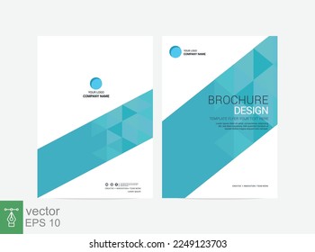 Template vector design for cover, poster, corporate presentation, leaflet. Brochure template flyer background for business design. Modern layout with blue color size A4. EPS 10.