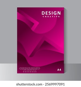 Template vector design for Covers, Brochure, Annual Report, Magazine, Poster, Corporate art, Portfolio, Flyer, layout modern with pink color size A4, Vector eps 10