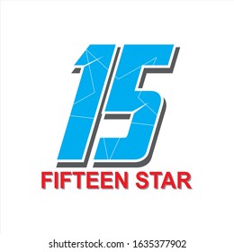 template vector design of fifteen and star numbers