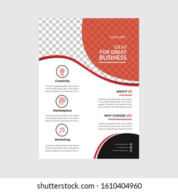 Template vector design for Flyer, Annual Report, Magazine, Poster, Corporate Presentation, Portfolio, Flyer, infographic, layout modern with blue color size A4, Easy to use and edit.