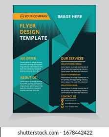 Diseño vectorial de plantilla para volante, Informe anual, planilla de tamaño abstracto de volante de negocios A4, Revista, Cartel, Presentación Corporativa, Cartera, Volante, Volante de color corporativo, Fácil de usar y editar. 