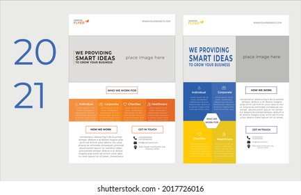Template vector design for Flyer, Brochure,Corporate Presentation, Portfolio,layout modern with color size A4, Easy to use and edit.
