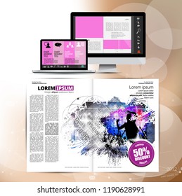 Modelo de vetor pronto para uso para brochura, relatório anual ou revista