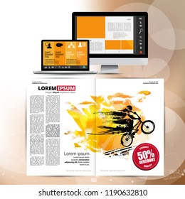 Template vector design ready for use for brochure, annual report or magazine
