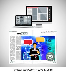Template vector design ready for use for brochure, annual report or magazine