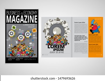 Template vector design ready for use for brochure, annual report or magazine