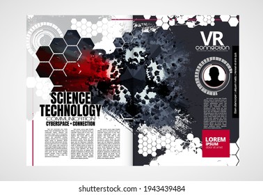 Template vector design ready for use for brochure, annual report or magazine. Big data connection complex. Data visual concept
