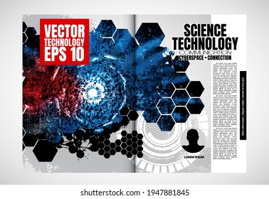 Template vector design ready for use for brochure, annual report or magazine. Big data connection complex