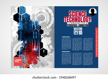 Template vector design ready for use for brochure, annual report or magazine. Big data connection complex
