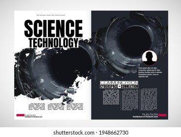 Template vector design ready for use for brochure, annual report or magazine. Big data connection complex