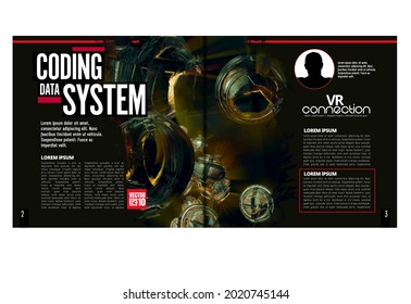 Template vector design ready for use for brochure, annual report or magazine. Big data connection complex. Data visual concept