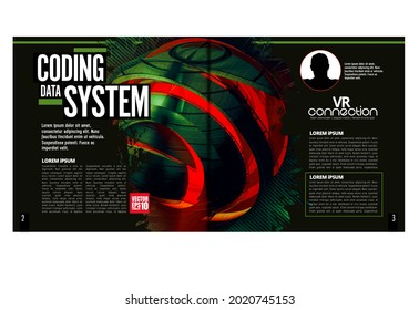 Template vector design ready for use for brochure, annual report or magazine. Big data connection complex. Data visual concept