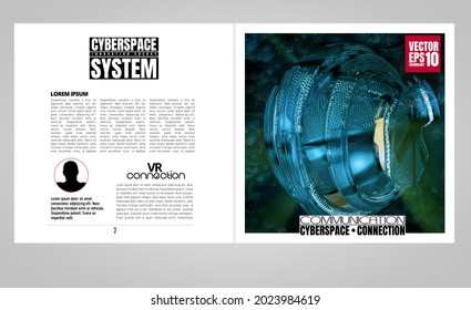 Template vector design ready for use for brochure, annual report or magazine. Big data connection complex