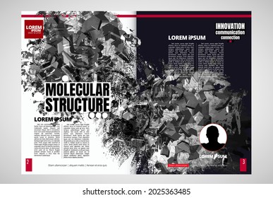 Template vector design ready for use for brochure, annual report or magazine. Big data connection complex