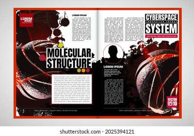 Template vector design ready for use for brochure, annual report or magazine. Big data connection complex. Data visual concept