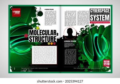 Template vector design ready for use for brochure, annual report or magazine. Big data connection complex. Data visual concept