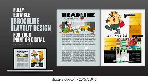 Template vector design ready for use for brochure, annual report or magazine