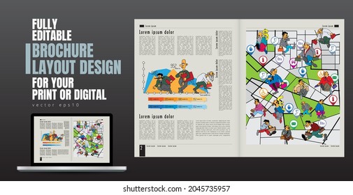 Template vector design ready for use for brochure, annual report or magazine
