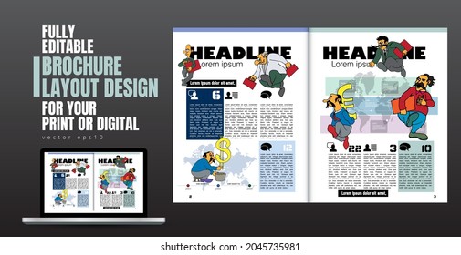 Template vector design ready for use for brochure, annual report or magazine