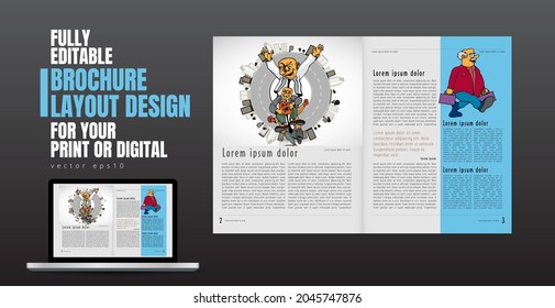 Template vector design ready for use for brochure, annual report or magazine