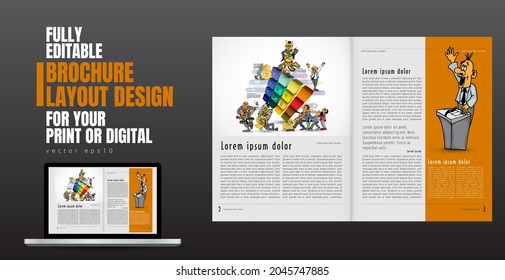 Template vector design ready for use for brochure, annual report or magazine