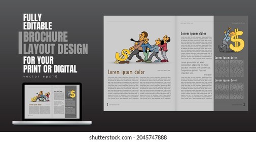 Template vector design ready for use for brochure, annual report or magazine