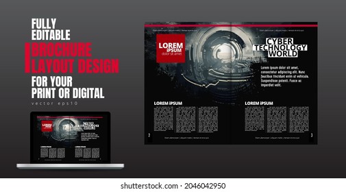 Template vector design ready for use for brochure, annual report or magazine. Big data connection complex. Data visual concept